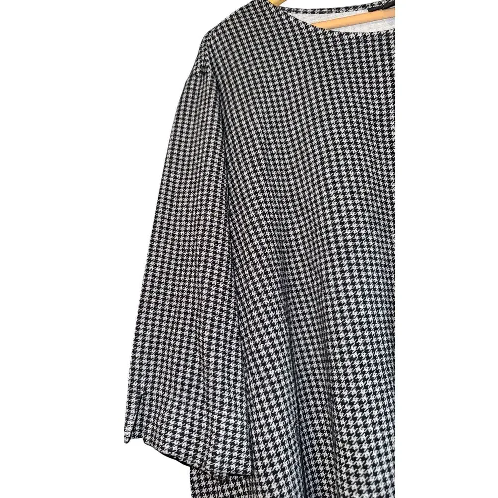 J Jill Wearever Houndstooth 1/2 Sleeve Top Women's‎ 4x Relaxed Work Career Soft